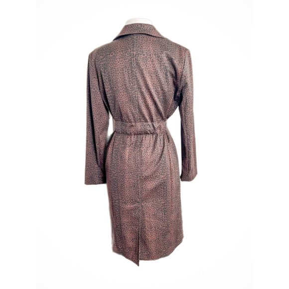 Vintage Classiques Entier Brown Leopard Trench Coat | Size Small - Picture 2 of 5